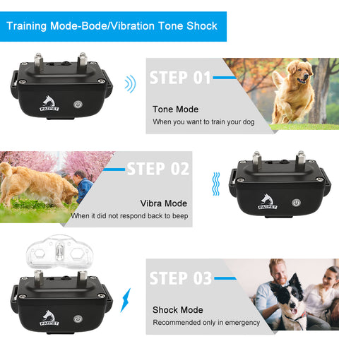 PATPET Dog Training Bark Collar with Remote - 600M Range - Sound, Vibration & Shock - 610 Model