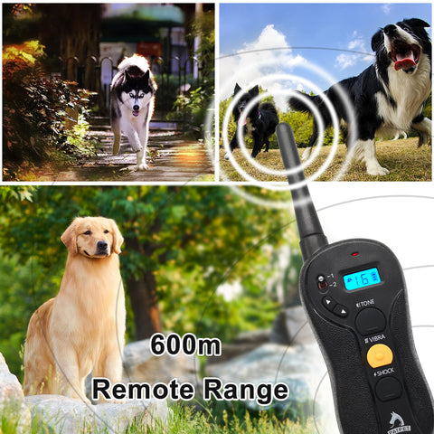 PATPET Dog Training Bark Collar with Remote - 600M Range - Sound, Vibration & Shock - 620 Model