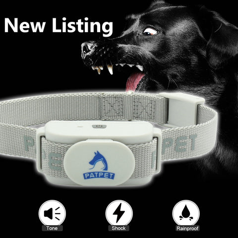 Patpet Anti Bark Rechargeable Dog Training Collar - New Smart Bark Sensor - Sound & Shock - A11 Model